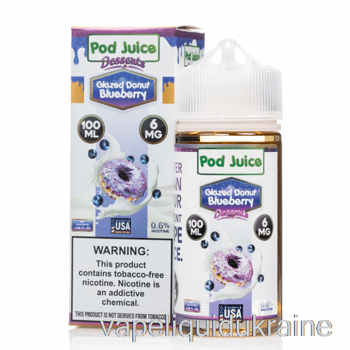 Vape Liquid Ukraine Glazed Donut Blueberry - Pod Juice - 100mL 0mg